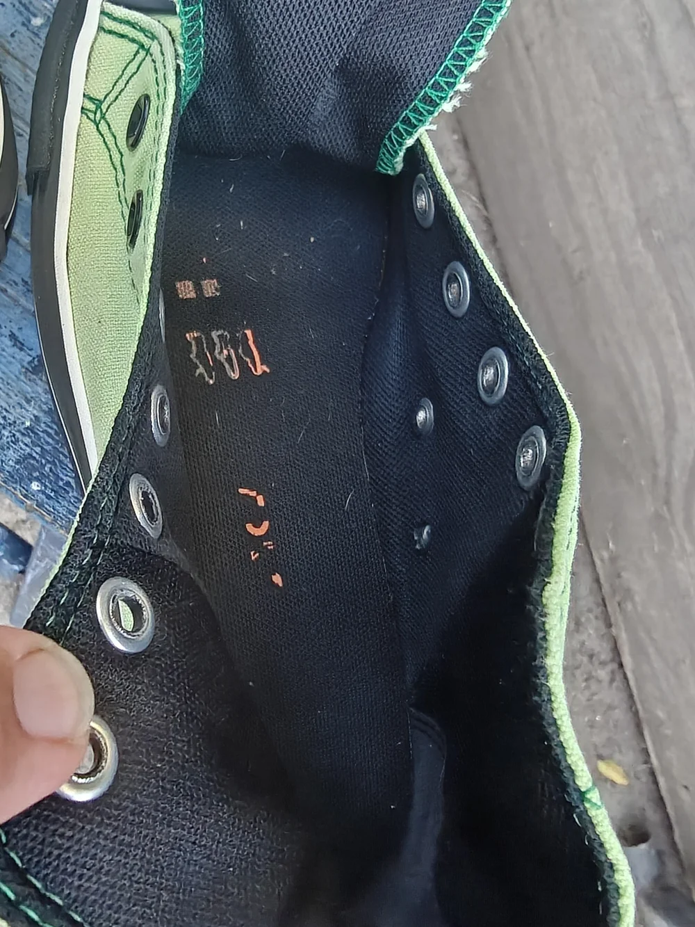Converse High Tops. Lime Green/Black. Men's 4.5. Women's 6.5.